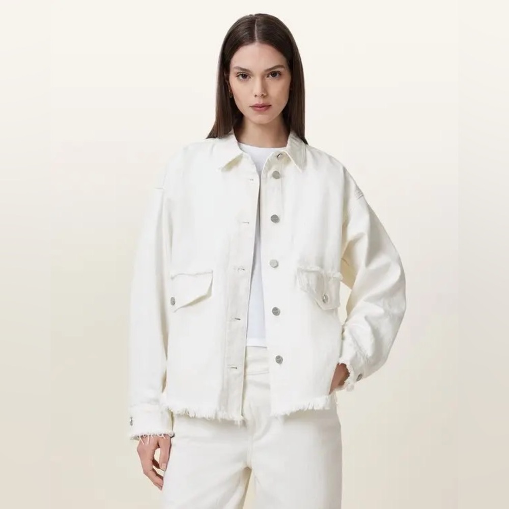 AllSaints Hettie Frayed Hem Denim Jacket